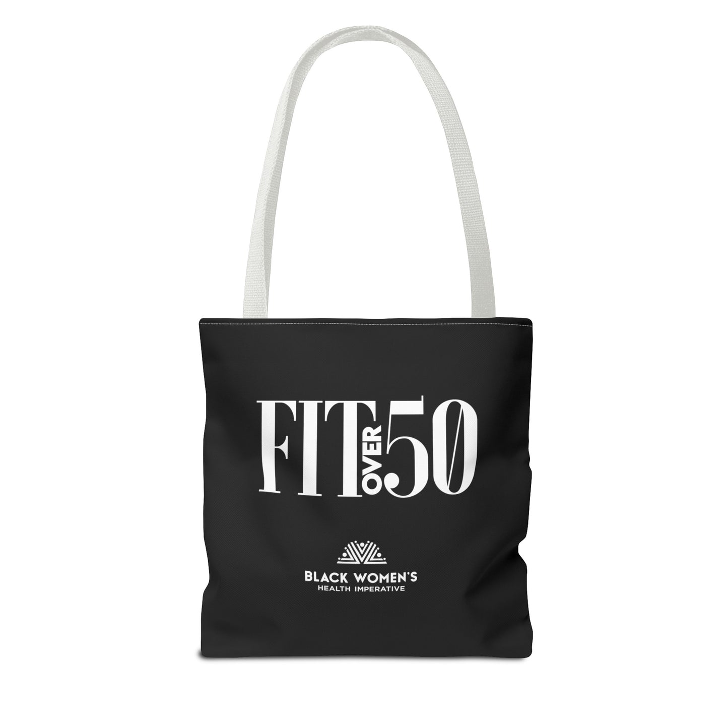 "Fit Over 50" Black Tote Bag