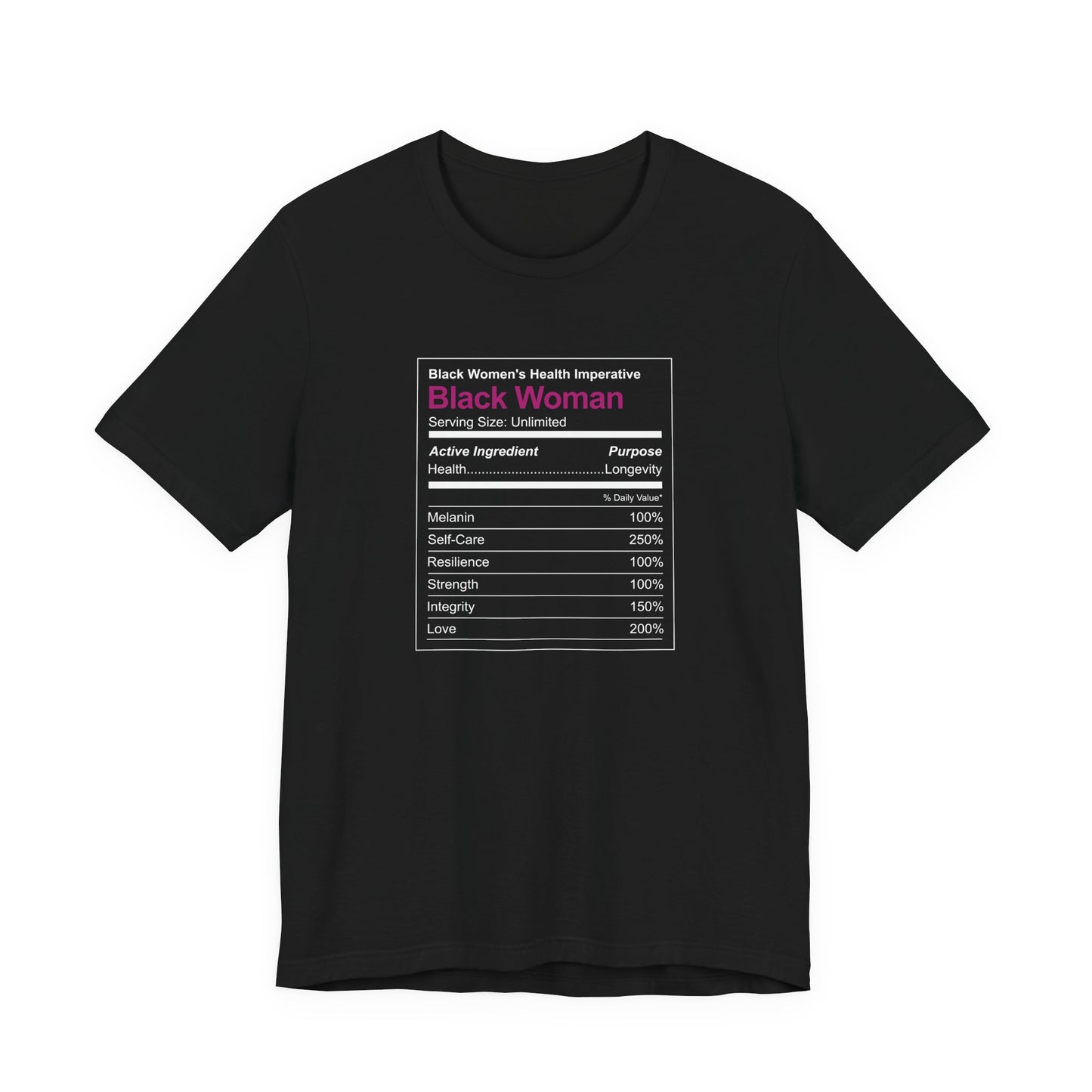 Black Woman Ingredients Short Sleeve Tee