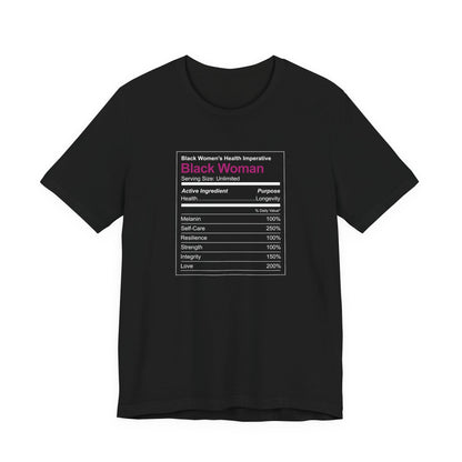Black Woman Ingredients Short Sleeve Tee