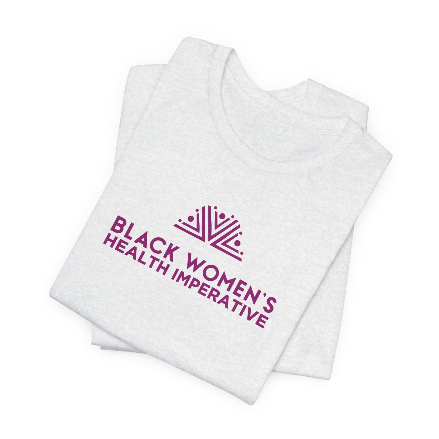 Black Women's Health Imperative Short Sleeve Tee Magenta Logo