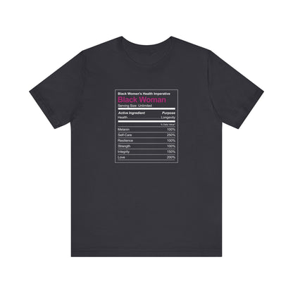 Black Woman Ingredients Short Sleeve Tee