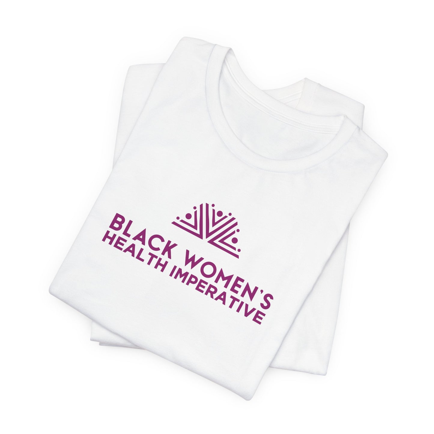 Black Women's Health Imperative Short Sleeve Tee Magenta Logo