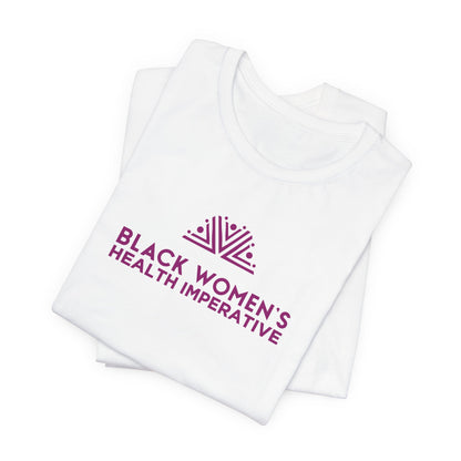 Black Women's Health Imperative Short Sleeve Tee Magenta Logo