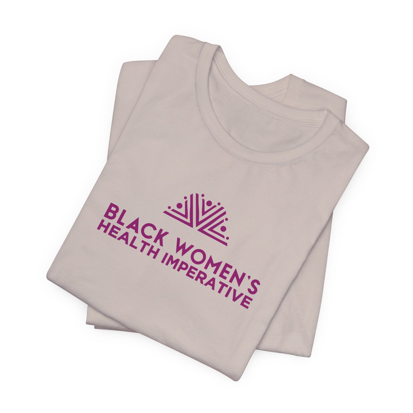 Black Women's Health Imperative Short Sleeve Tee Magenta Logo