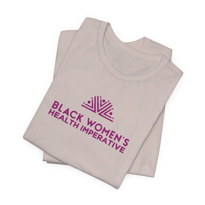 Black Women's Health Imperative Short Sleeve Tee Magenta Logo