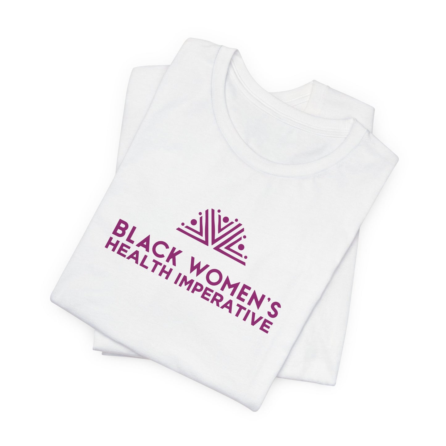 Black Women's Health Imperative Short Sleeve Tee Magenta Logo