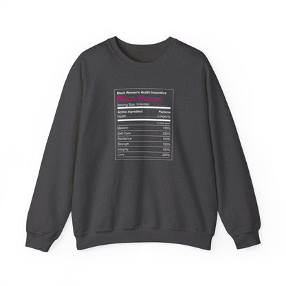 "Black Woman Ingredients" Unisex Crewneck Sweatshirt