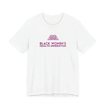 Black Women's Health Imperative Short Sleeve Tee Magenta Logo