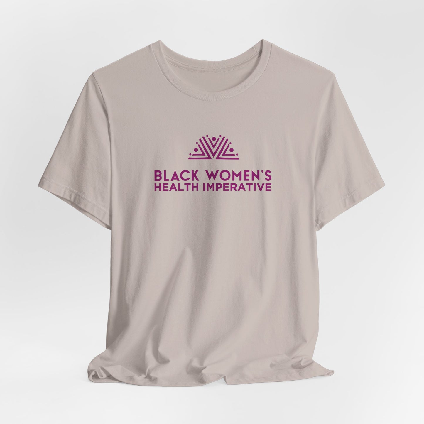 Black Women's Health Imperative Short Sleeve Tee Magenta Logo