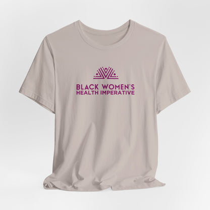 Black Women's Health Imperative Short Sleeve Tee Magenta Logo