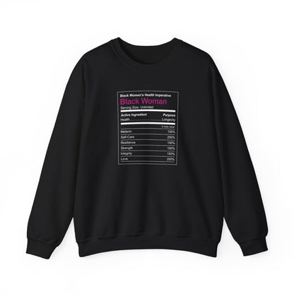 "Black Woman Ingredients" Unisex Crewneck Sweatshirt