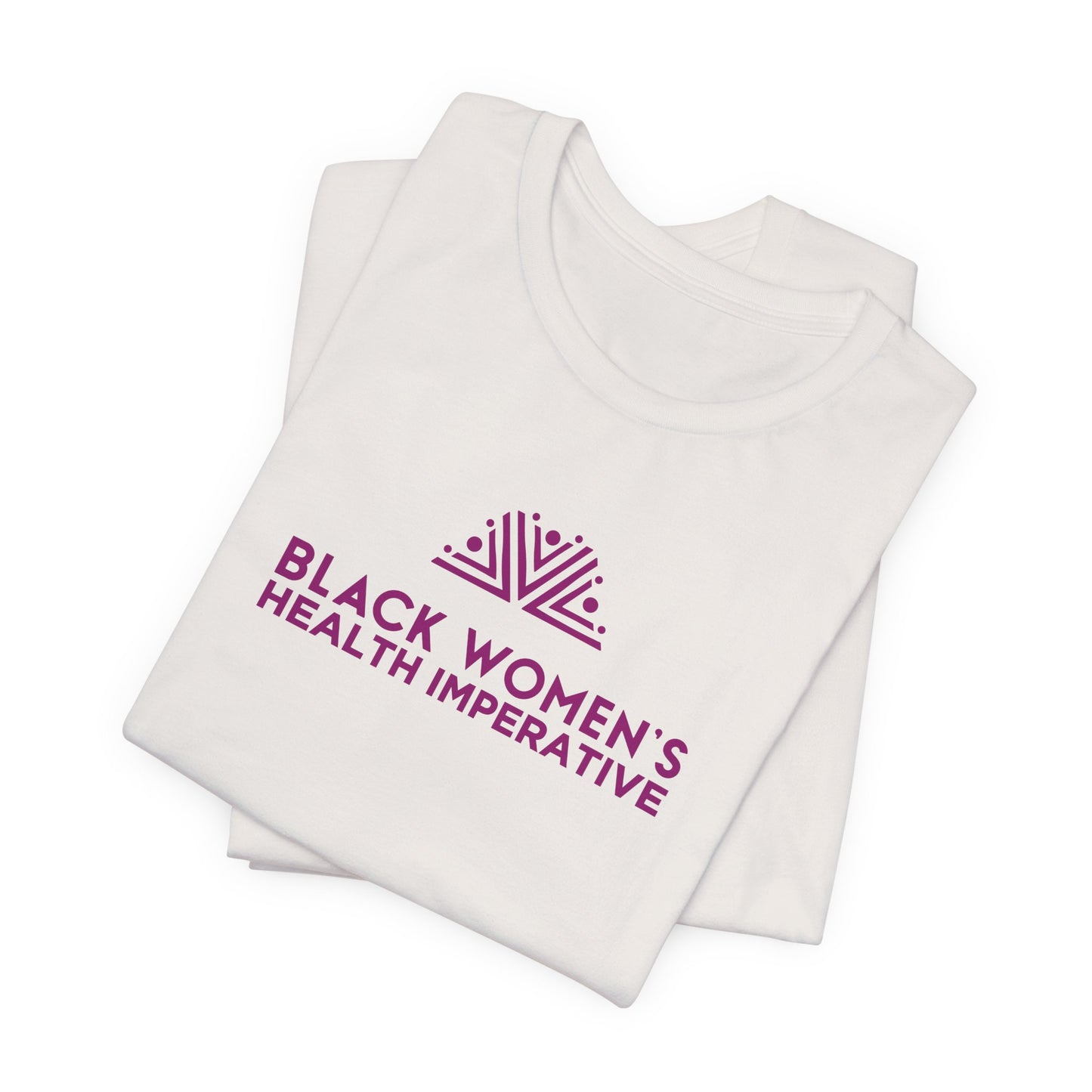 Black Women's Health Imperative Short Sleeve Tee Magenta Logo