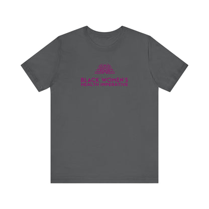 Black Women's Health Imperative Short Sleeve Tee Magenta Logo