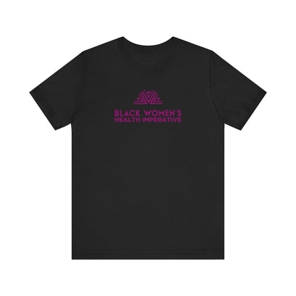 Black Women's Health Imperative Short Sleeve Tee Magenta Logo
