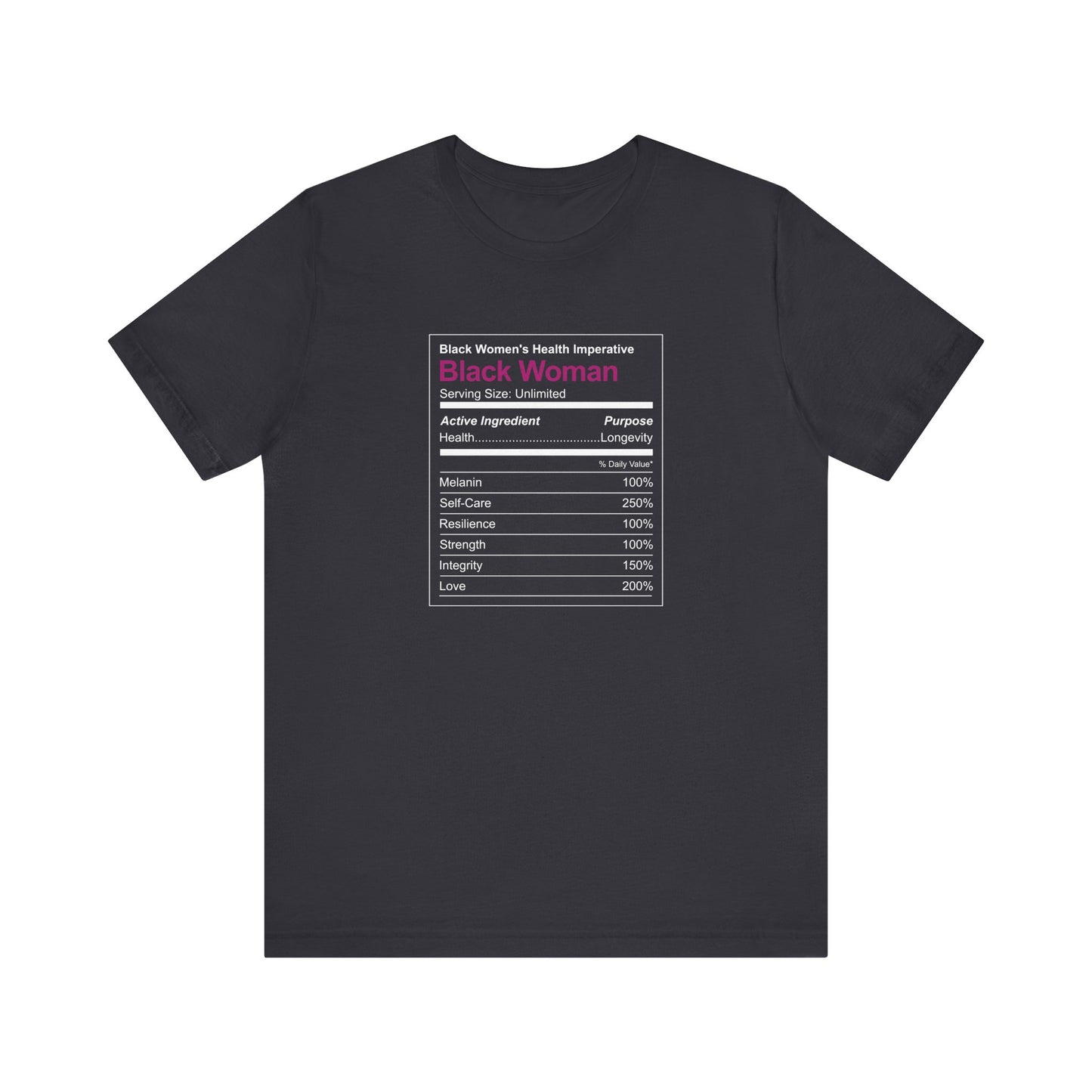 Black Woman Ingredients Short Sleeve Tee