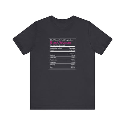 Black Woman Ingredients Short Sleeve Tee