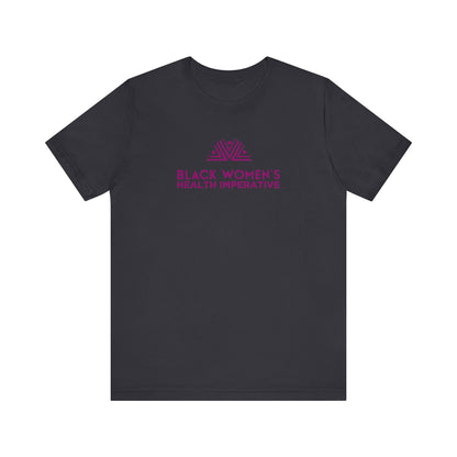 Black Women's Health Imperative Short Sleeve Tee Magenta Logo
