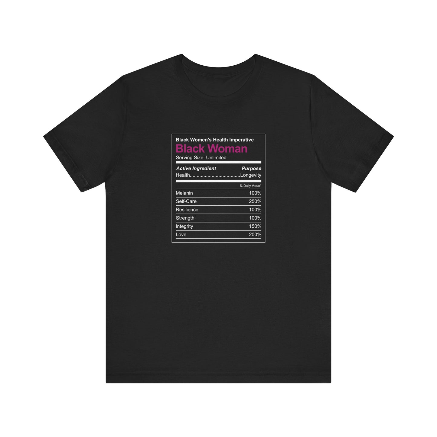 Black Woman Ingredients Short Sleeve Tee