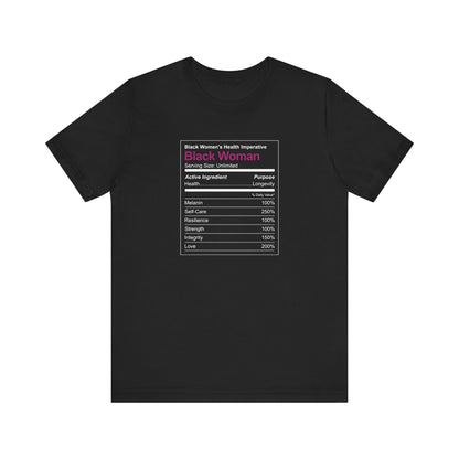 Black Woman Ingredients Short Sleeve Tee