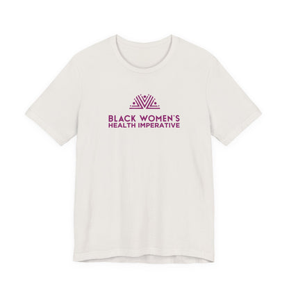 Black Women's Health Imperative Short Sleeve Tee Magenta Logo