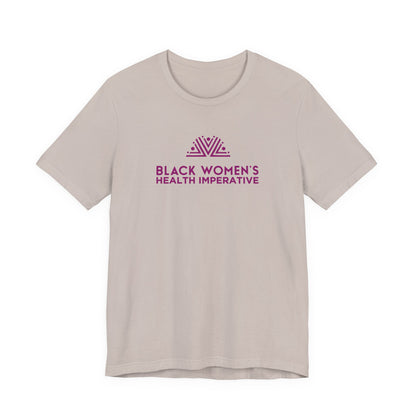 Black Women's Health Imperative Short Sleeve Tee Magenta Logo