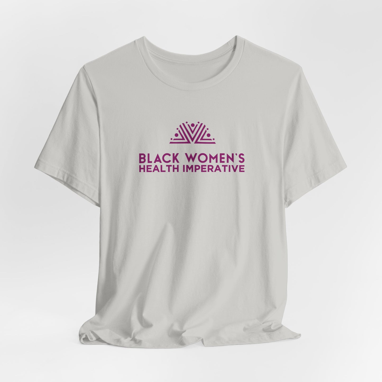 Black Women's Health Imperative Short Sleeve Tee Magenta Logo