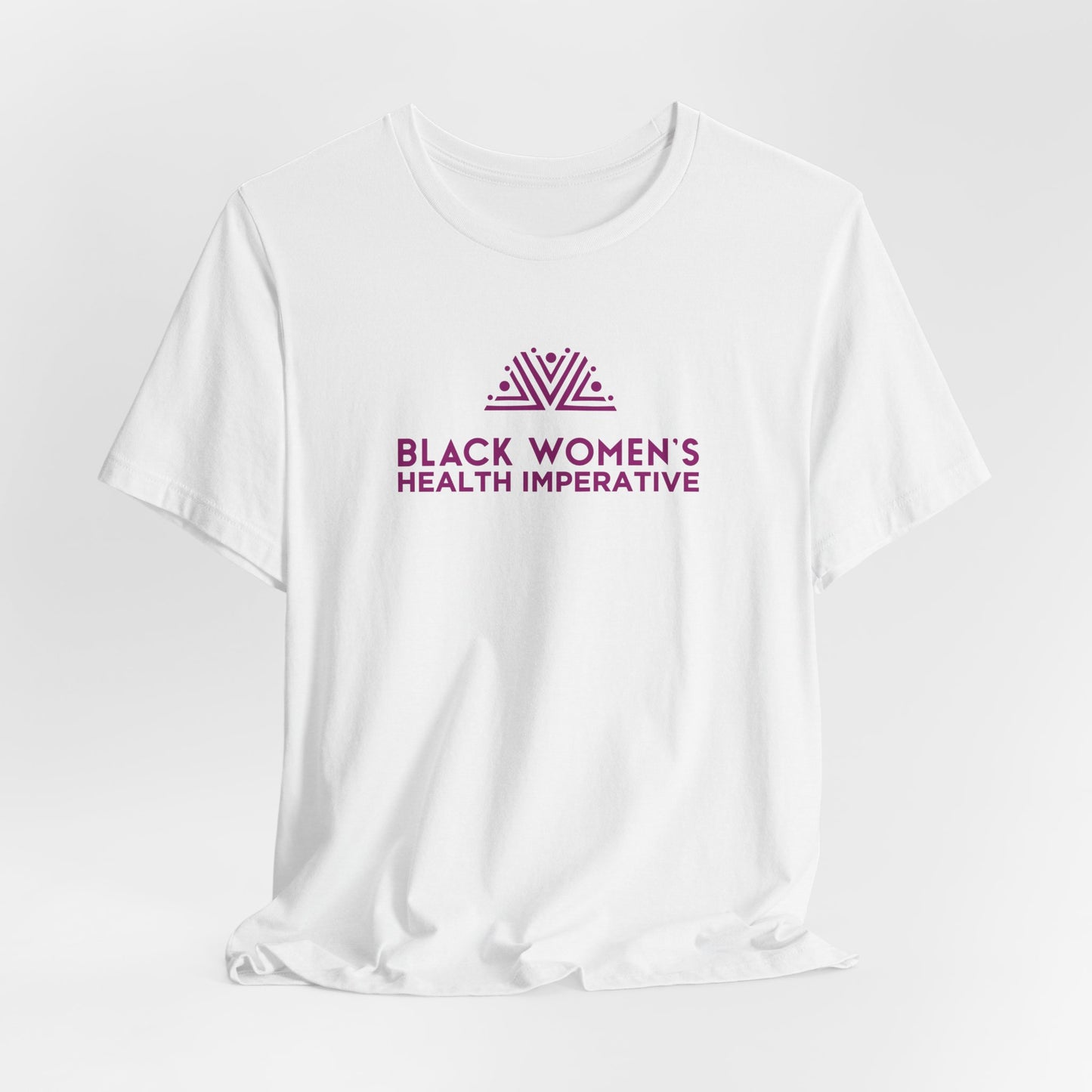 Black Women's Health Imperative Short Sleeve Tee Magenta Logo