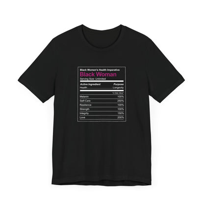 Black Woman Ingredients Short Sleeve Tee