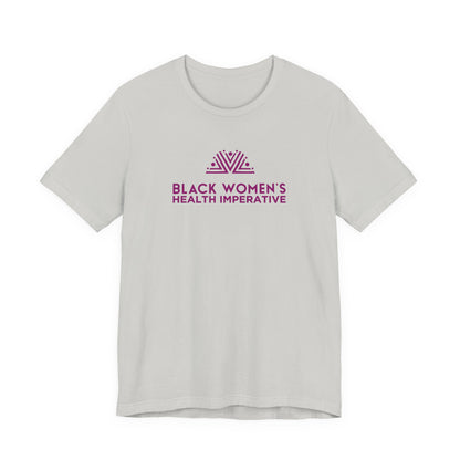 Black Women's Health Imperative Short Sleeve Tee Magenta Logo